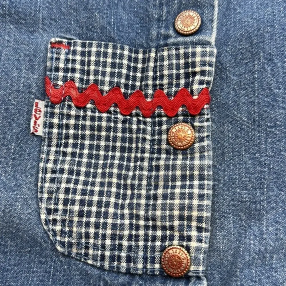Girl's Vintage Little‎ Levi's Denim Sleeveless Dress Romper 100% Cotton Size 6